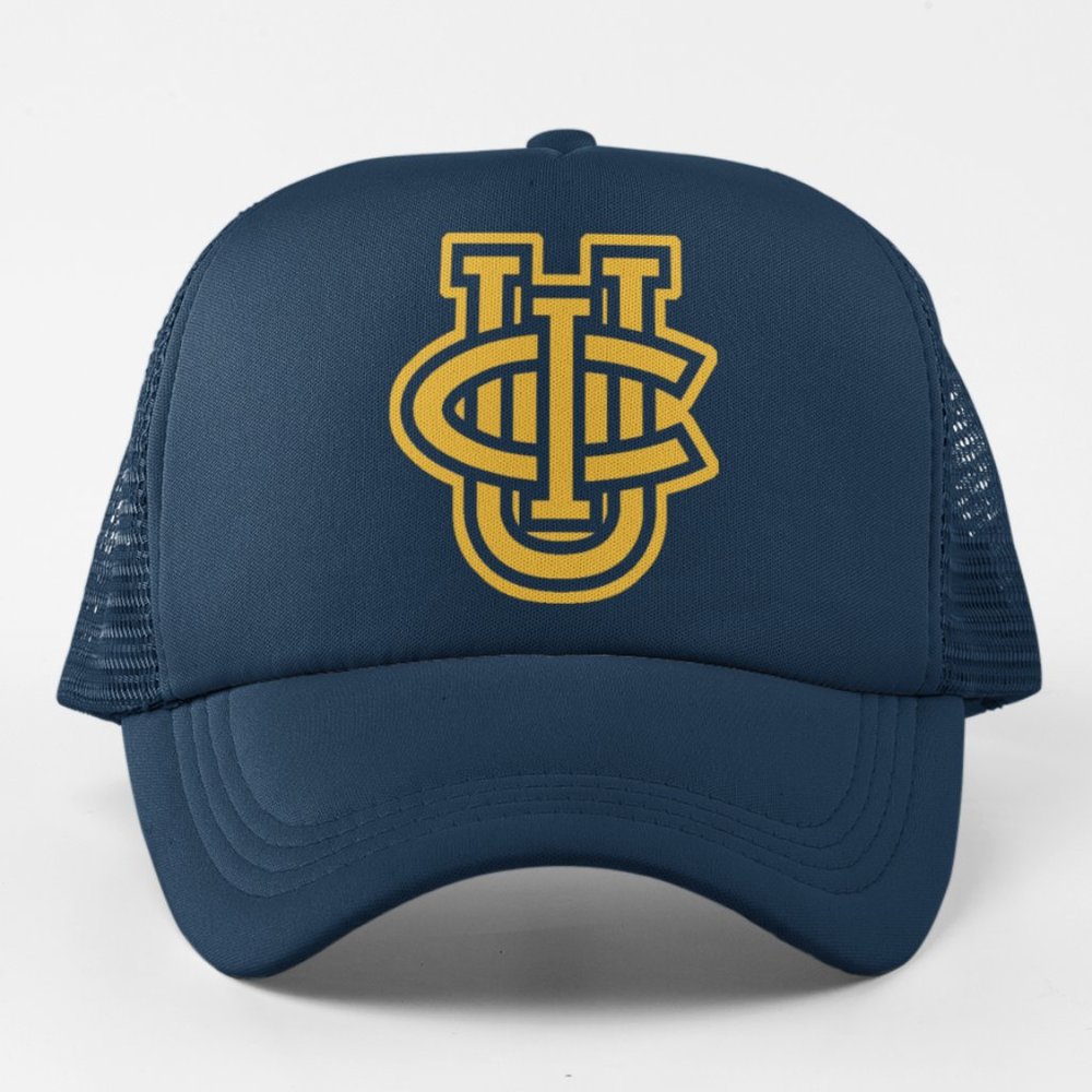 NEW UC Irvine Anteaters UCI Monogram Logo Foam Trucker Mesh Snapback Hat NAVY